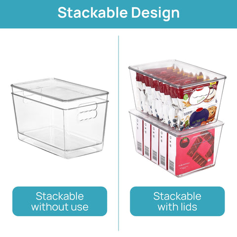 Vtopmart stackable kitchen bin maximizing cabinet space.