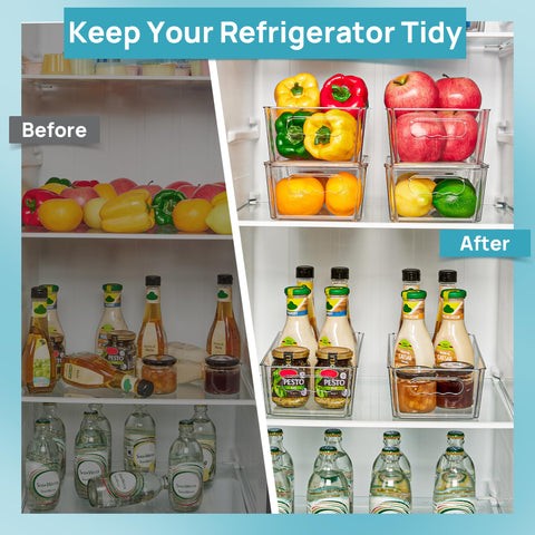 Vtopmart stackable kitchen bin transparent for maximizing vertical storage
