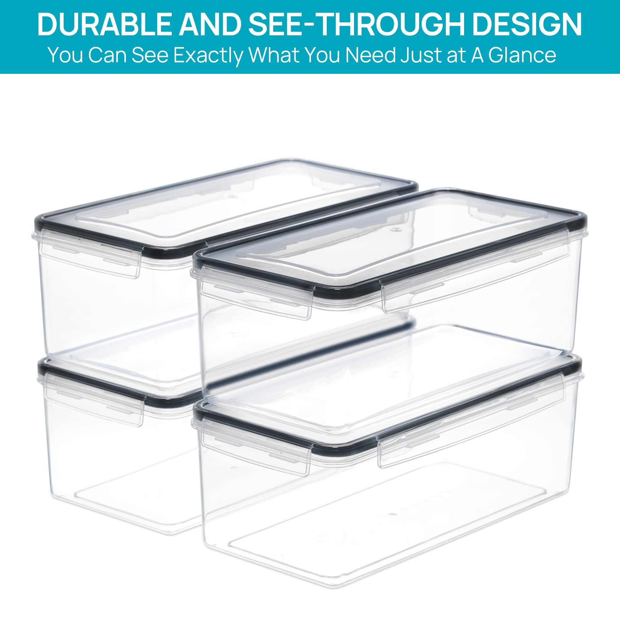 Vtopmart stackable pantry containers save shelf space in crowded pantries.