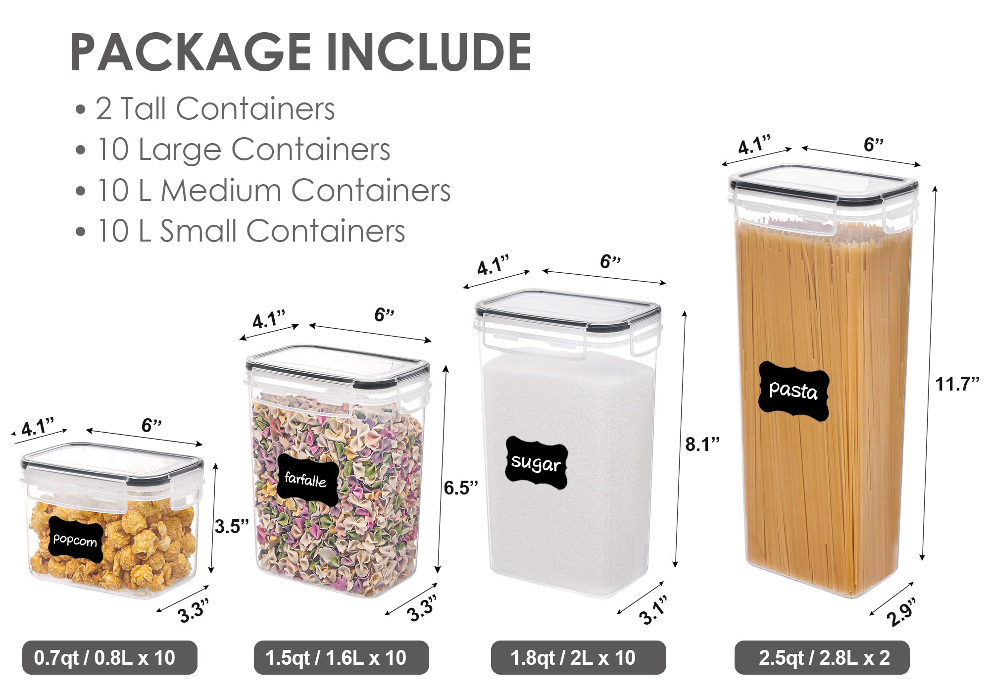 Vtopmart tall container with easy-open lid ideal for bulk pantry storage