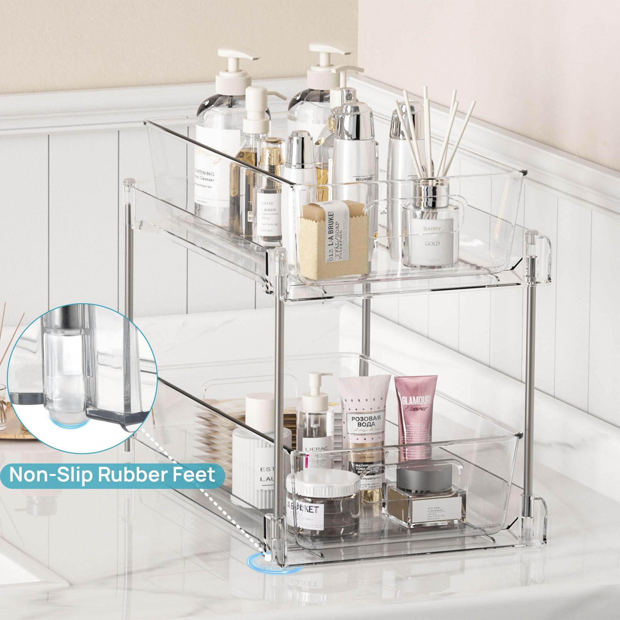 Vtopmart top drawer supports up to 15 lb for versatile storage options.
