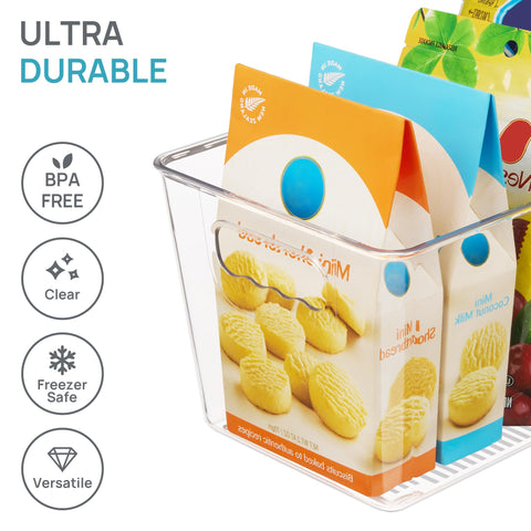 Vtopmart transparent kitchen storage bin inside fridge drawer helps locate items quickly