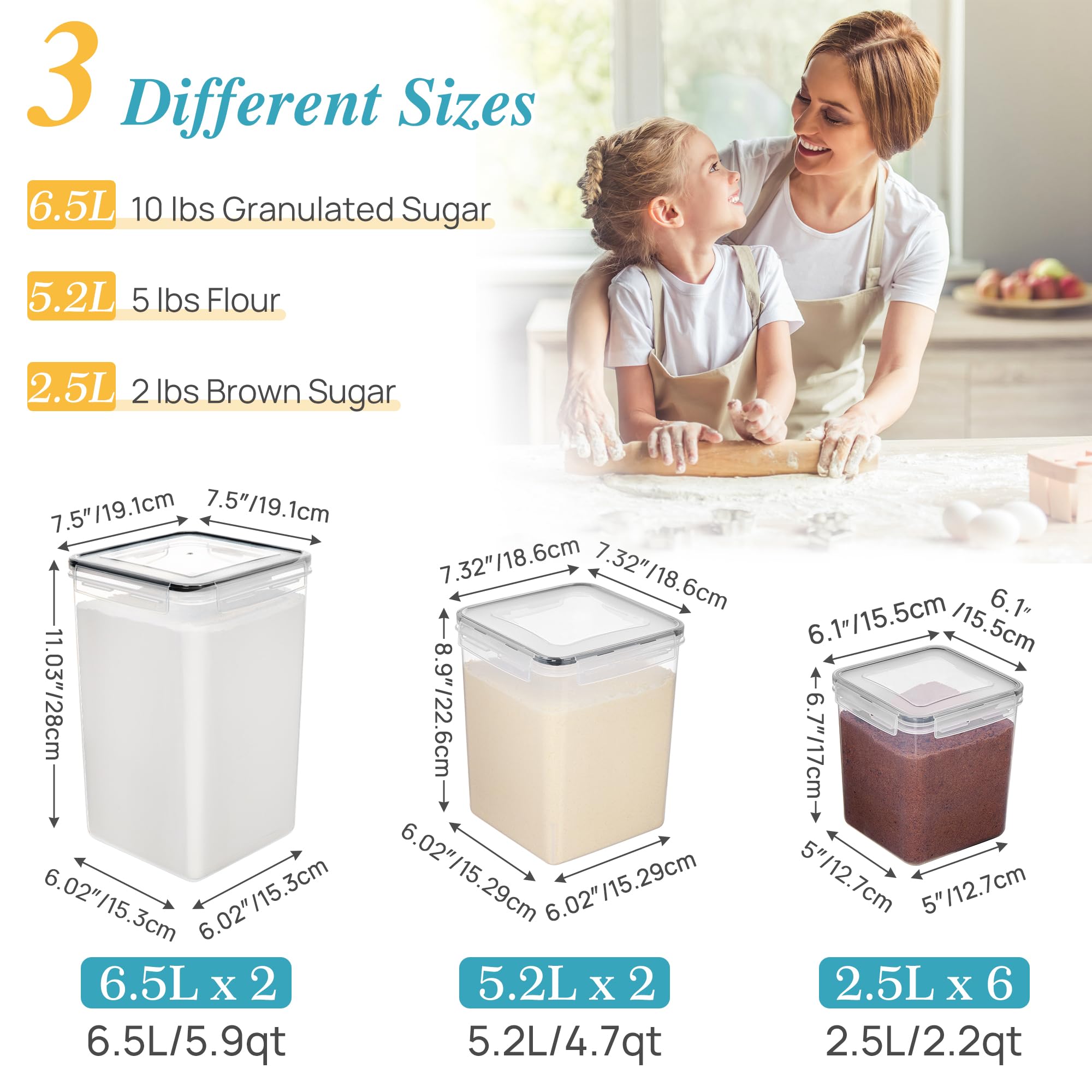 Vtopmart containers come in two extra-large, two large, and six medium sizes