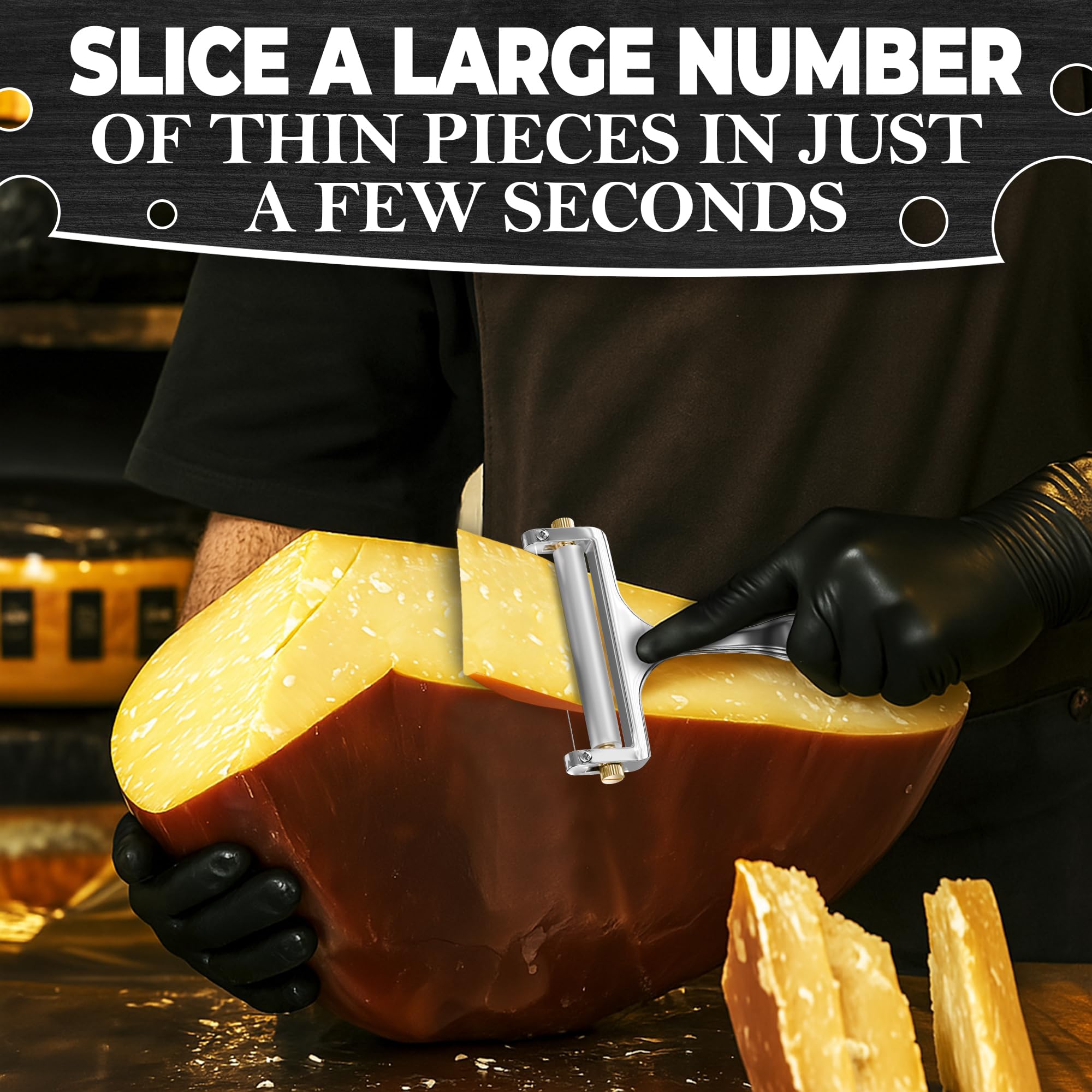 V Tower Gruyere slicing for even cheese boards