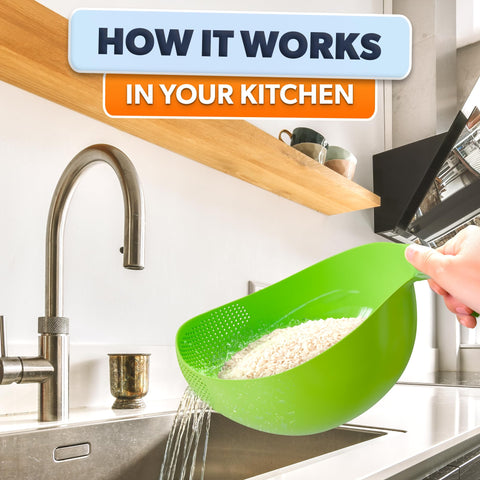 V TOWER comfy-grip-handle reduces wrist strain while rinsing