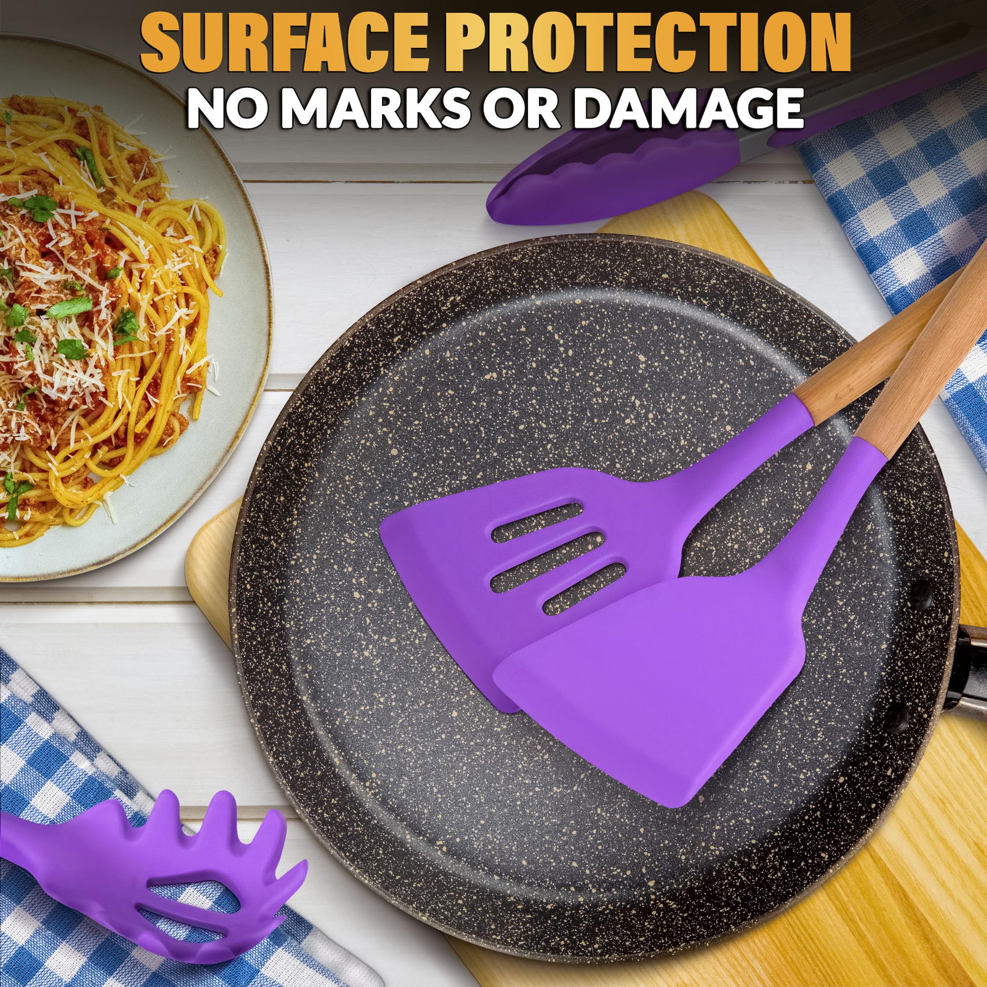 V TOWER purple beech handle utensils for a comfy grip and durable use