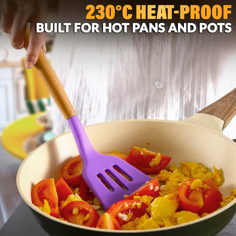 V TOWER purple silicone spoons for tasting and stirring with precision