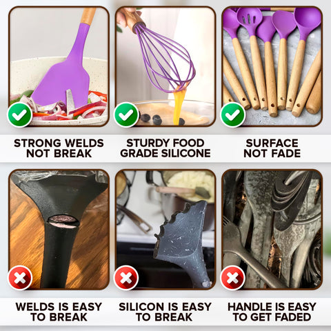 V TOWER purple silicone tongs for safe gripping while cooking