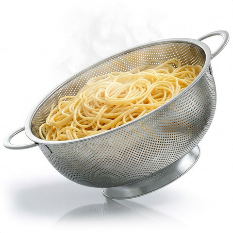 V TOWER stainless steel colander 5Qt with micro-perforations for fast drainage