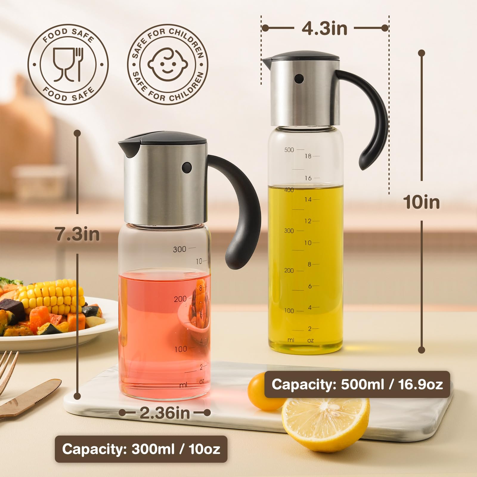Vucchini borosilicate glass body offers durability and high temperature resistance