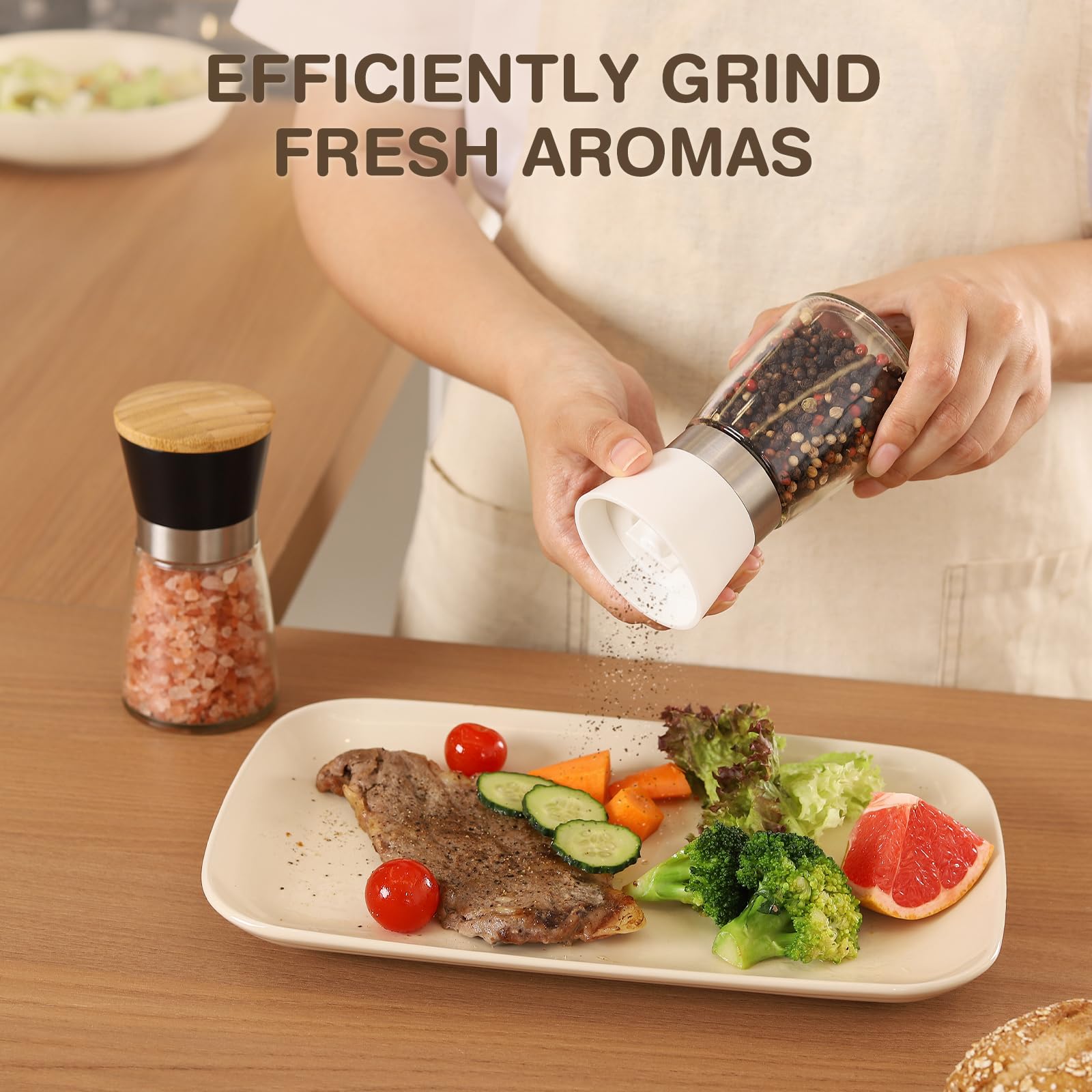 Vucchini large grinders comfortably fit in the hand