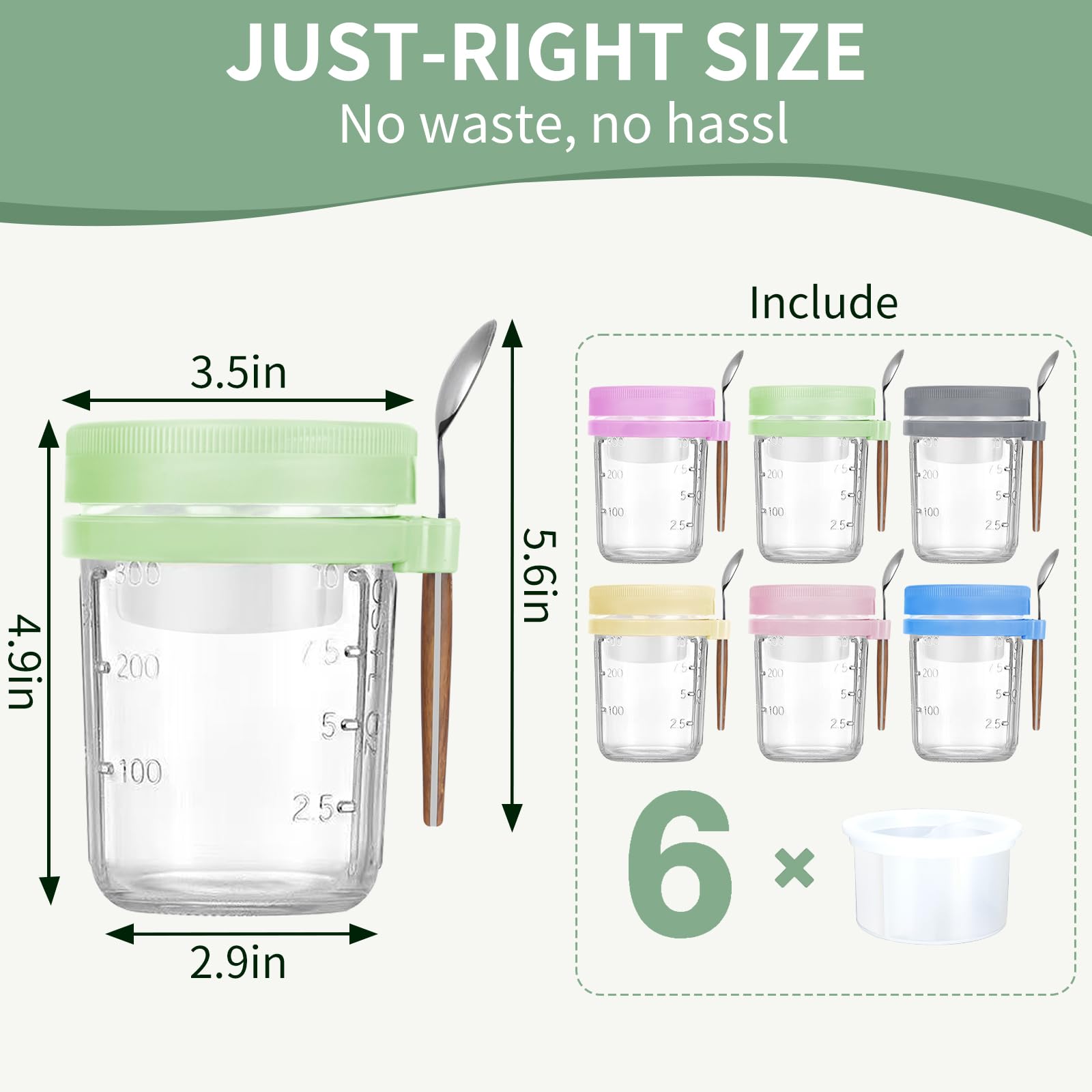 Vuinop stainless steel spoons included with jars for on-the-go meals