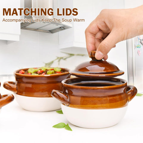 Vumdua double-handled bowl with a secure lid for safe handling