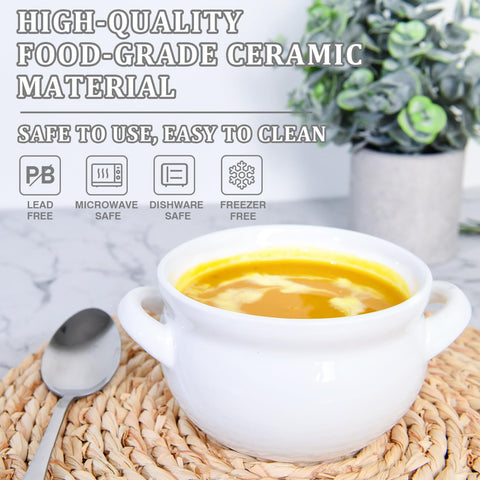 Vumdua dual-handle soup crock for secure serving