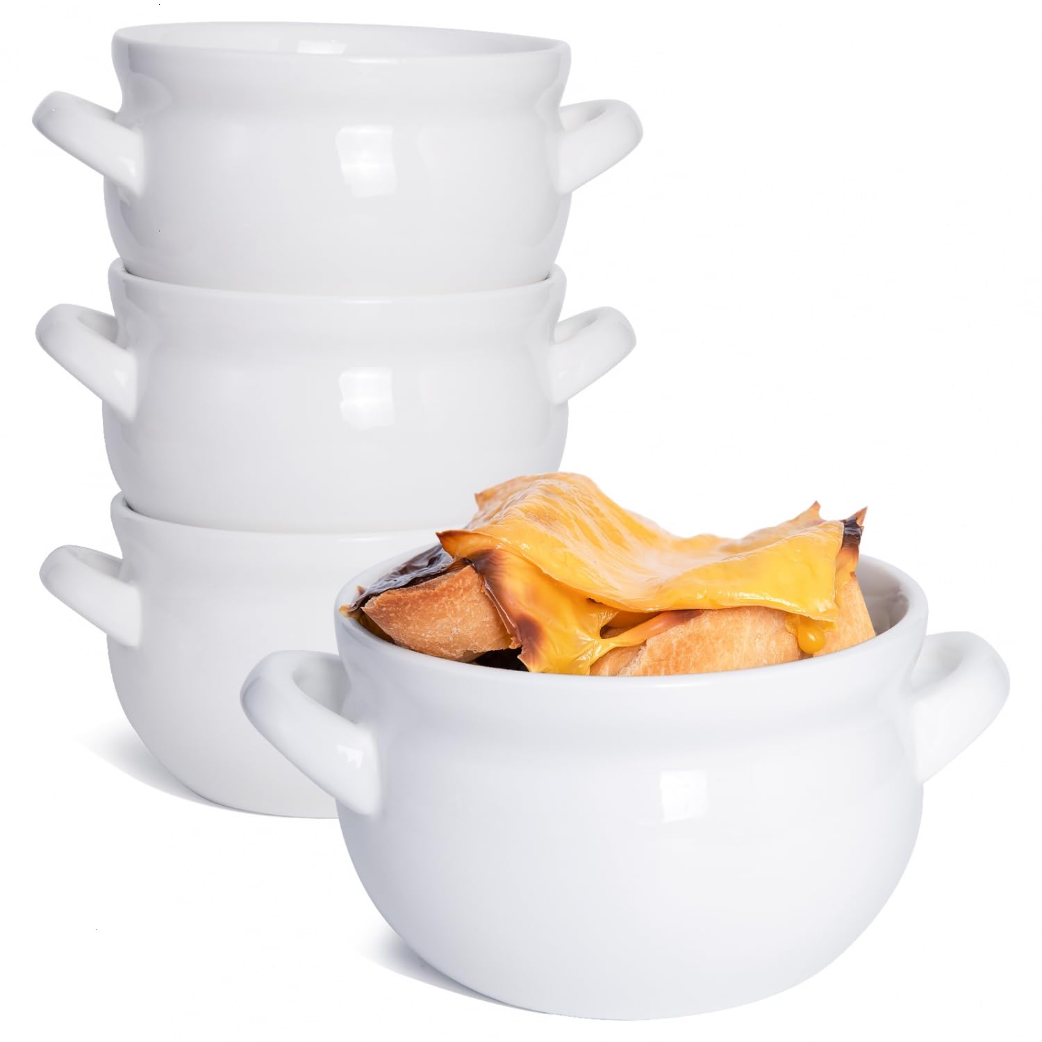 Vumdua soup bowl with handles, 16oz, easy grip for hot servings