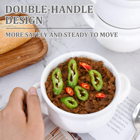 Vumdua white ceramic bowls set for clean presentation