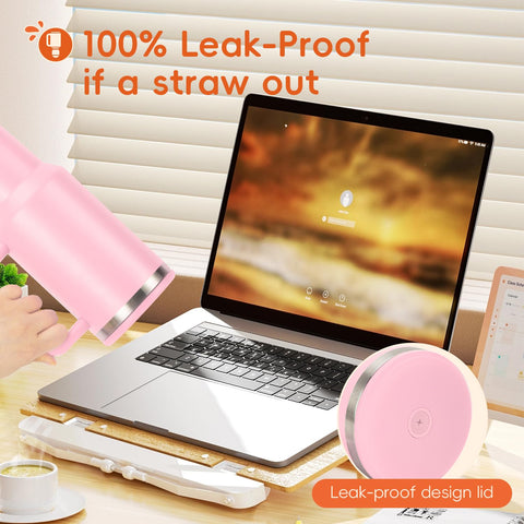 VUSIGN leak-proof straw lid with silicone tip reduces metallic aftertaste during use.