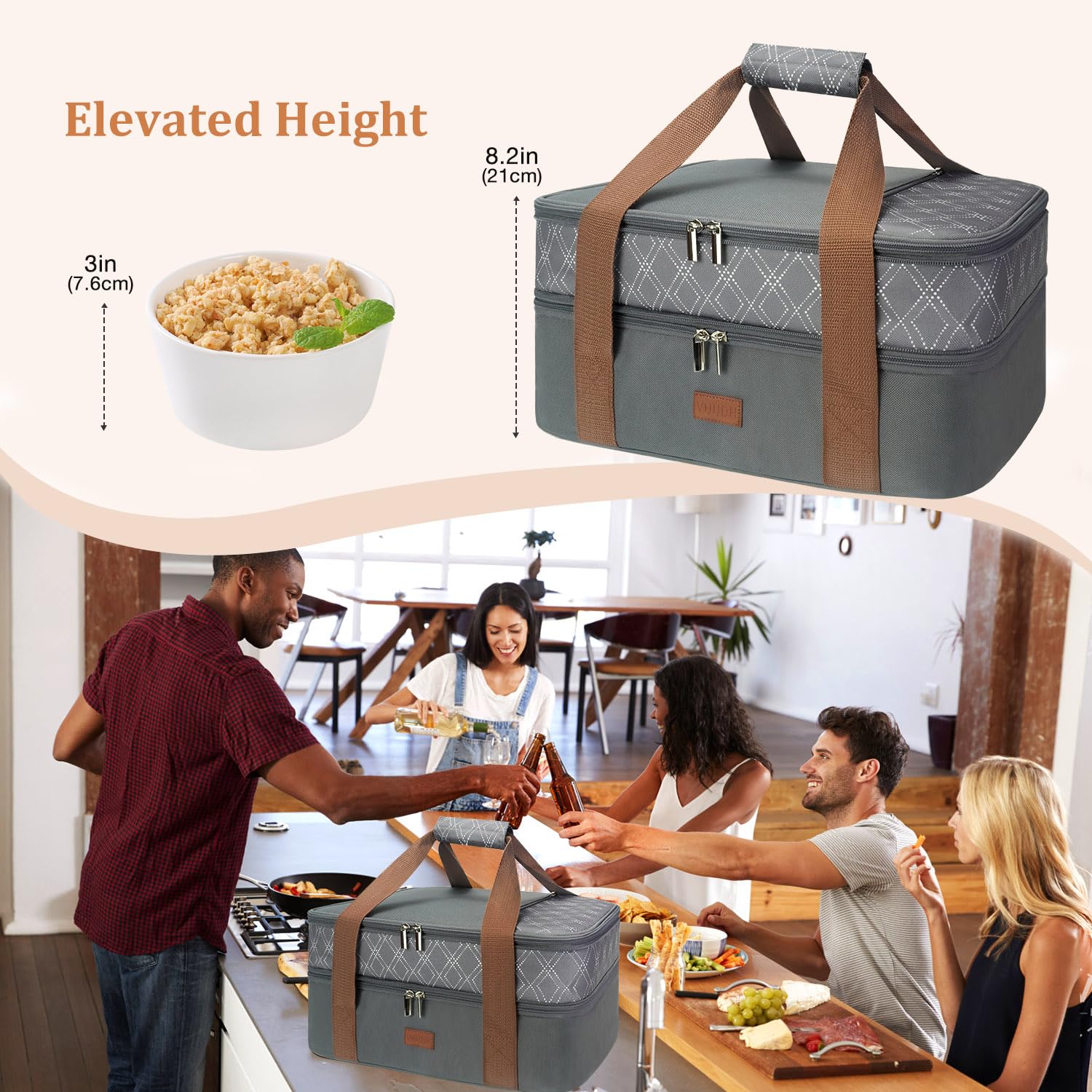 Vuudh exterior pocket and padded handles simplify carrying.
