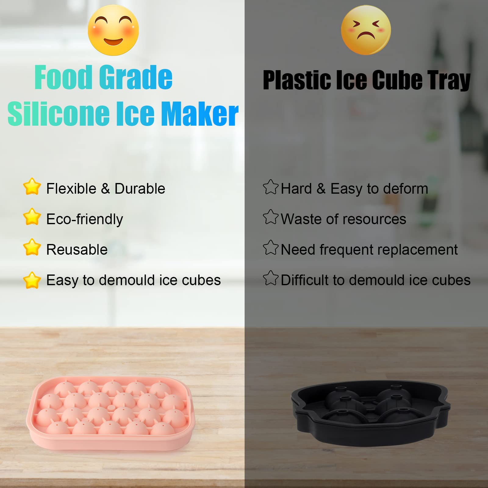 VVAYHUA BPA-free silicone tray withstands freezer to dishwasher use