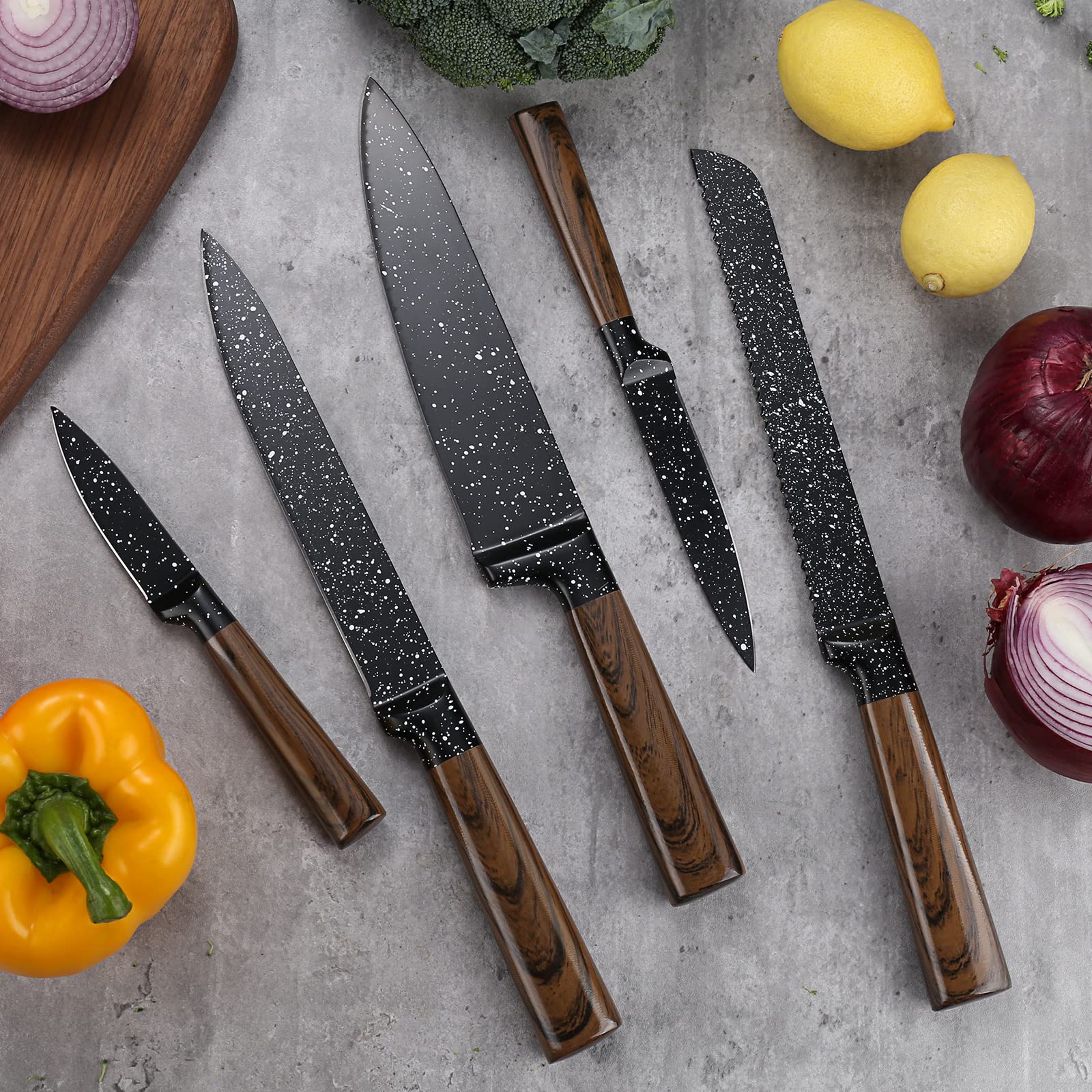 Vvwgkpk 6-piece steak knife set for confident carving.