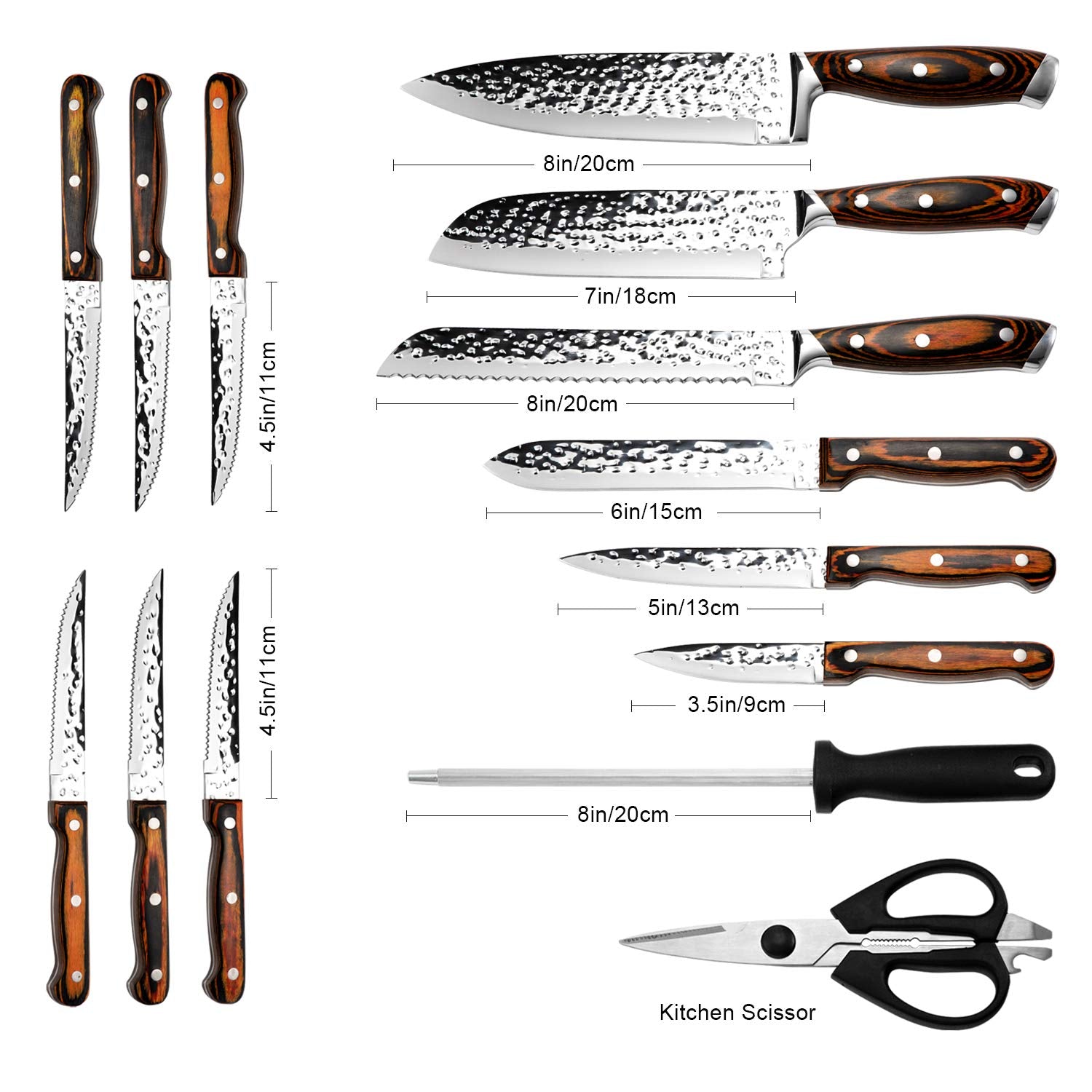 Vvwgkpk 8in chef knife close-up for precise, effortless cuts.
