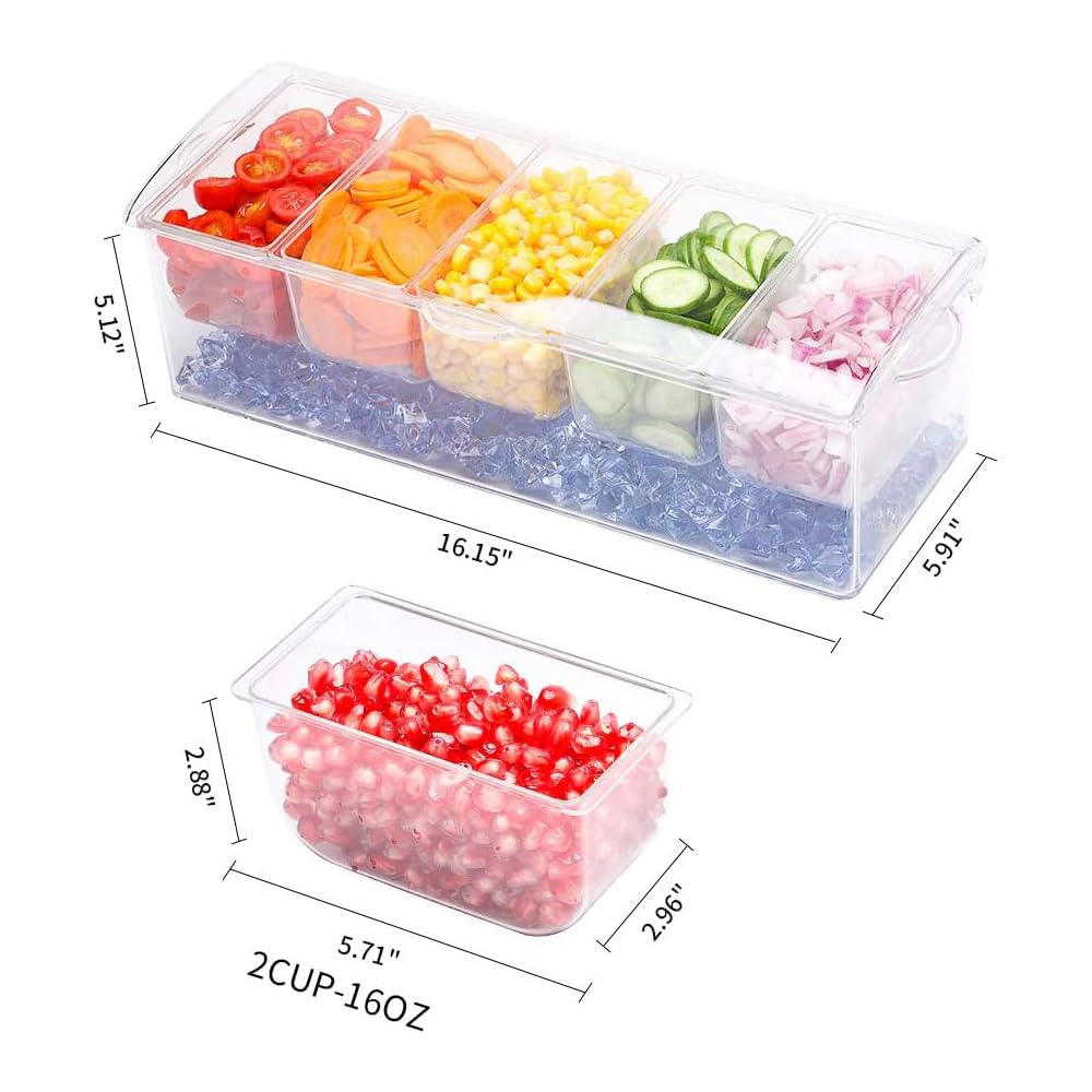 VWMYQ tray with five spacious compartments for organized toppings.