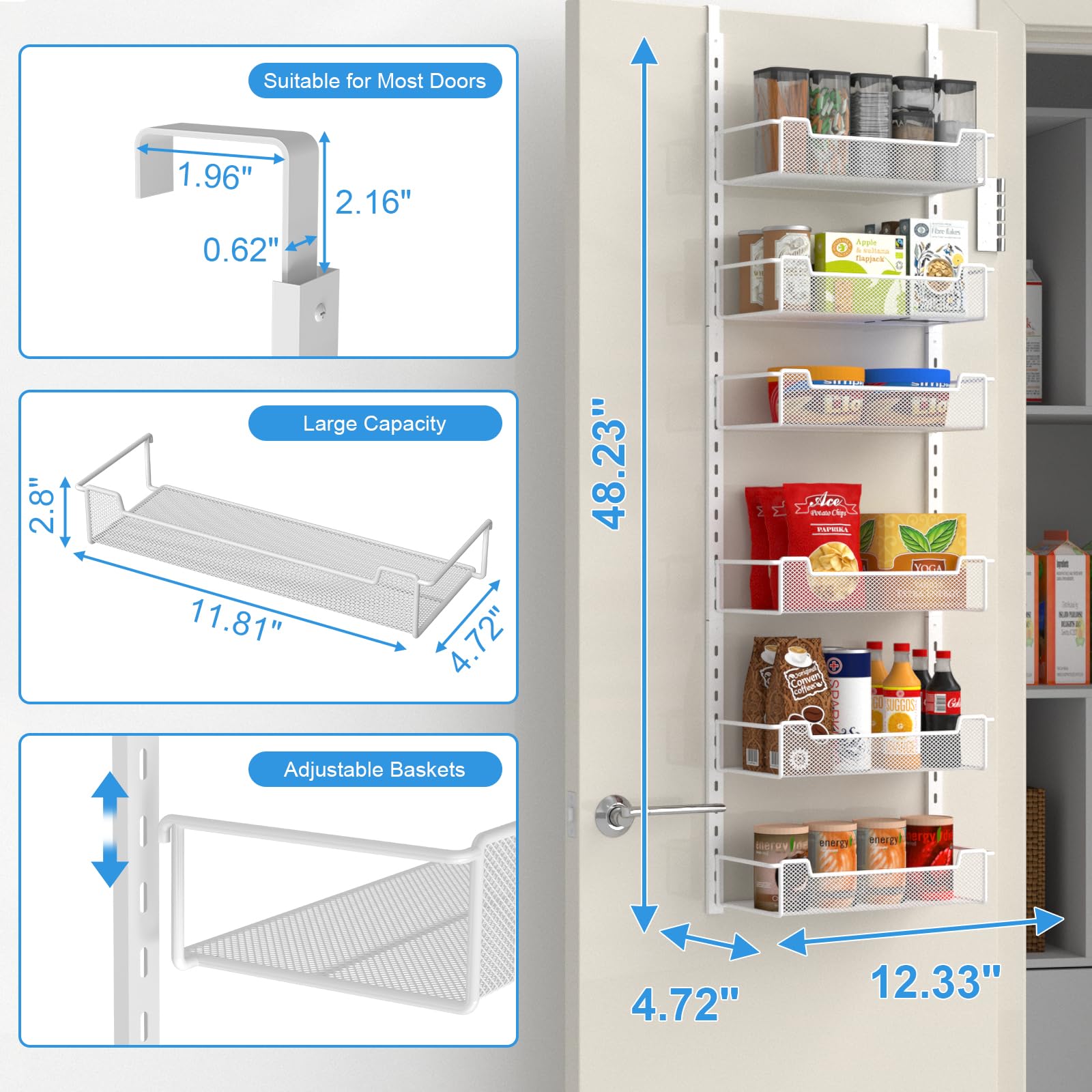 VyGrow 6-tier door rack for versatile pantry storage