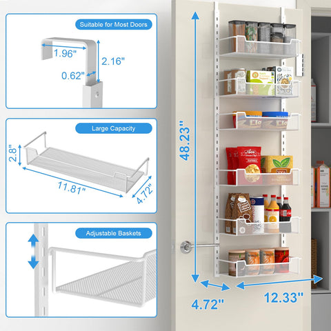 VyGrow 6-tier door rack for versatile pantry storage