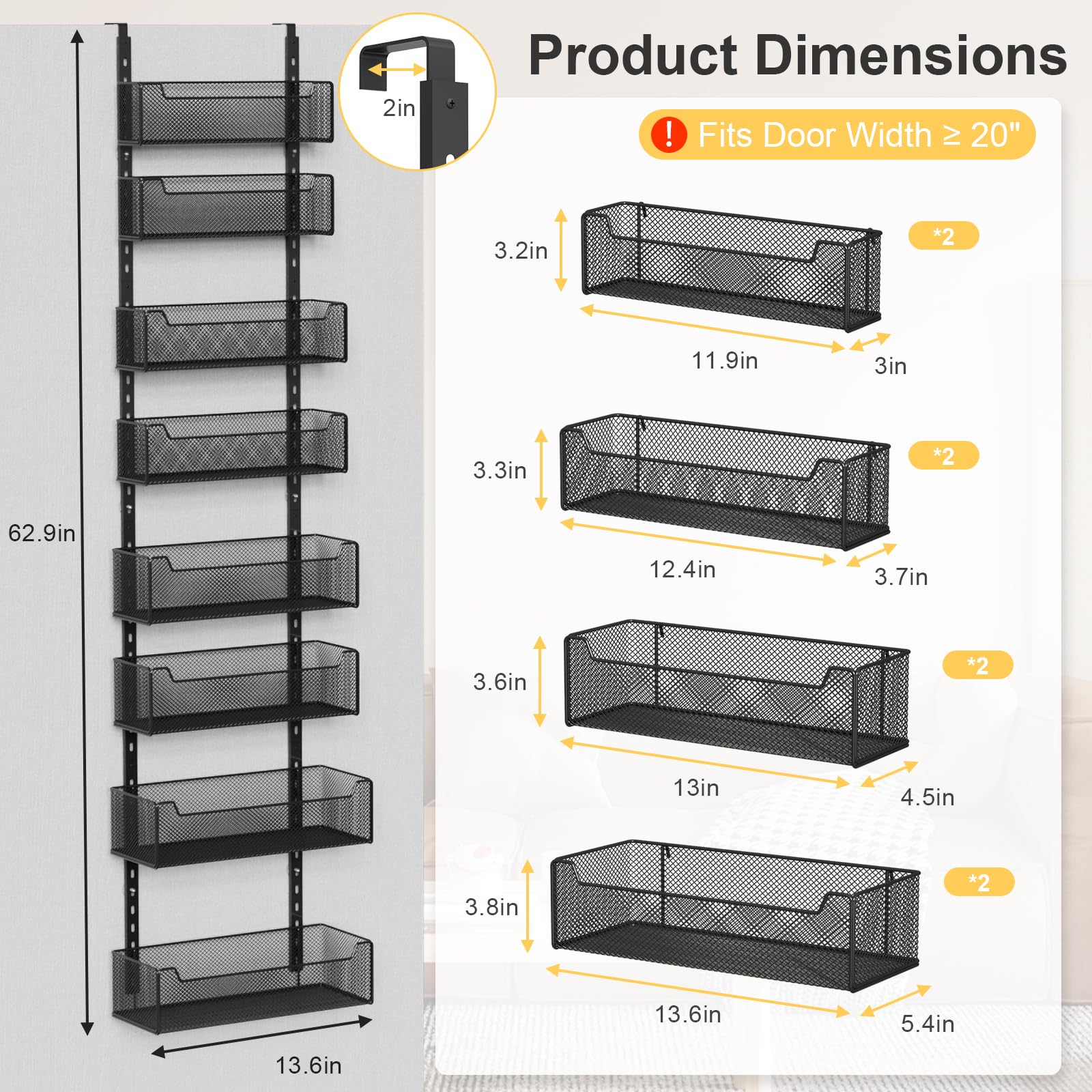 VyGrow adjustable basket spacing lets you customize compartments