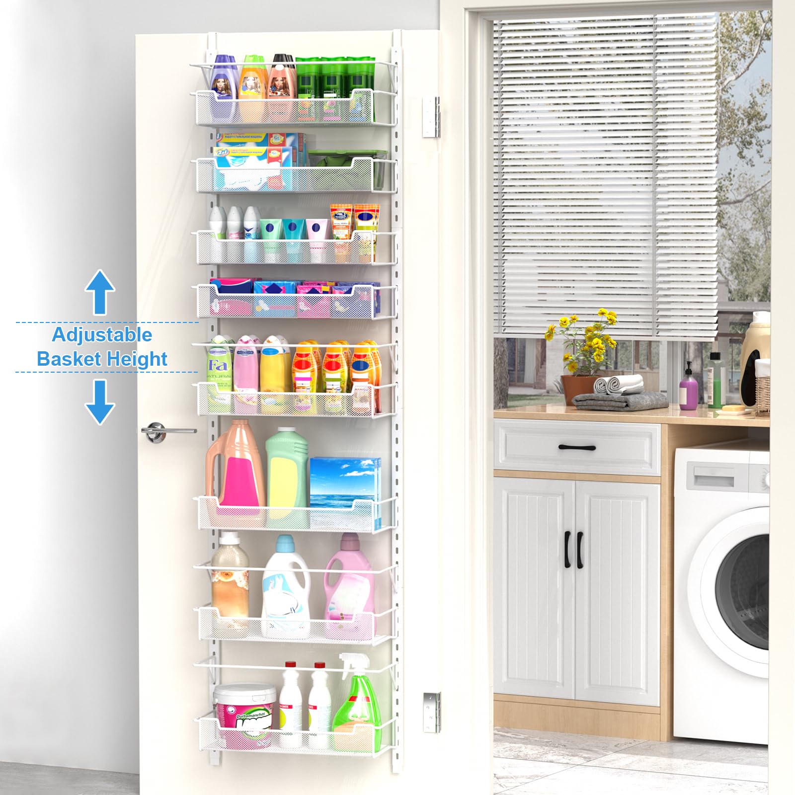VyGrow adjustable baskets allow tailored spacing for tall items and snacks.
