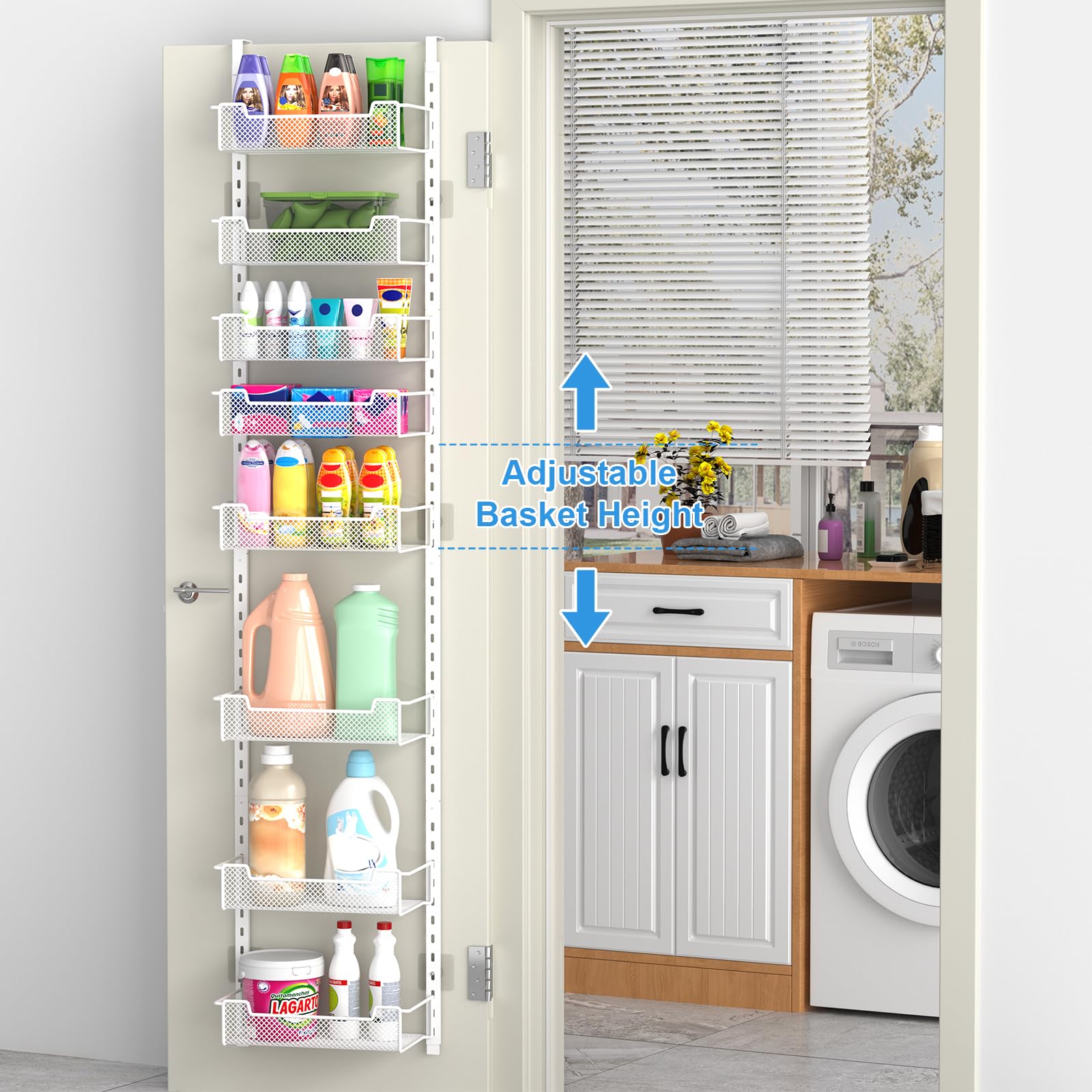 VyGrow adjustable baskets maximize flexible storage for groceries and snacks
