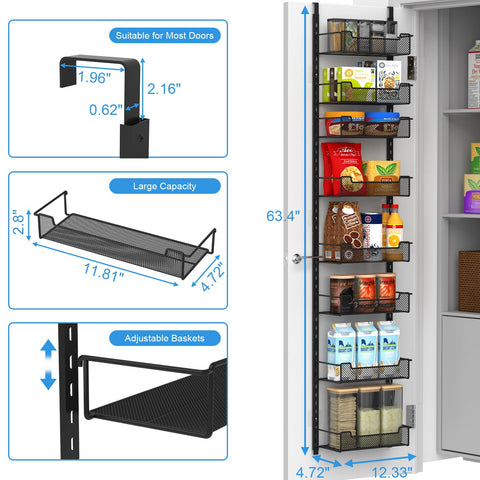 VyGrow carbon steel frame provides durable, rust-resistant pantry organization.