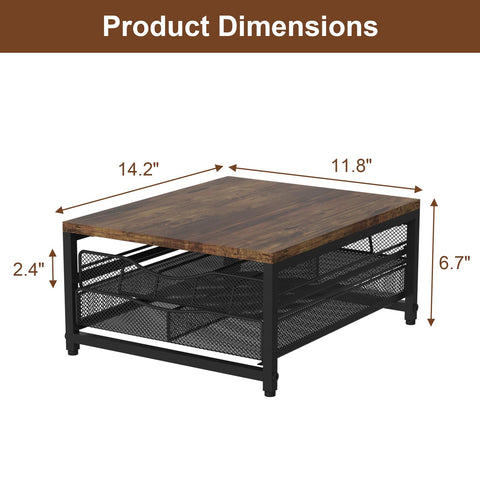 VyGrow wooden K-Cup holder side view highlighting compact footprint