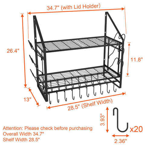 VyGrow wall-mounted pot rack showcasing sturdy steel construction.