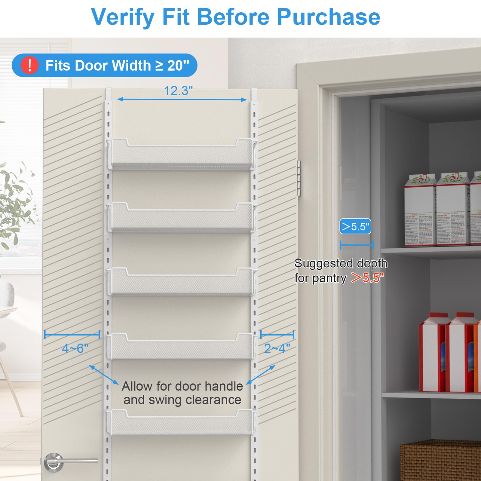 VyGrow white over the door unit blends with any kitchen style