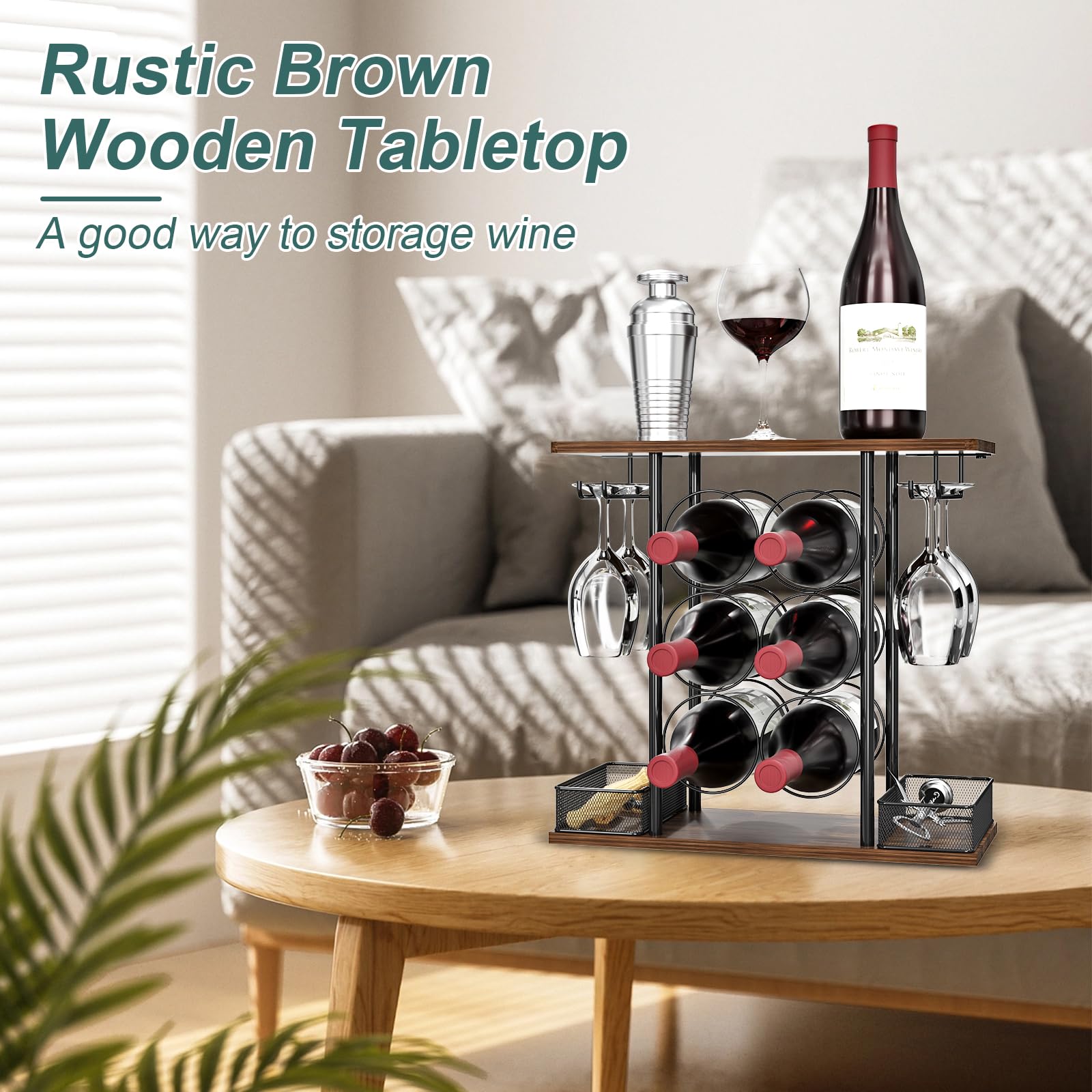 VyGrow wine rack being assembled on a kitchen counter for quick setup.