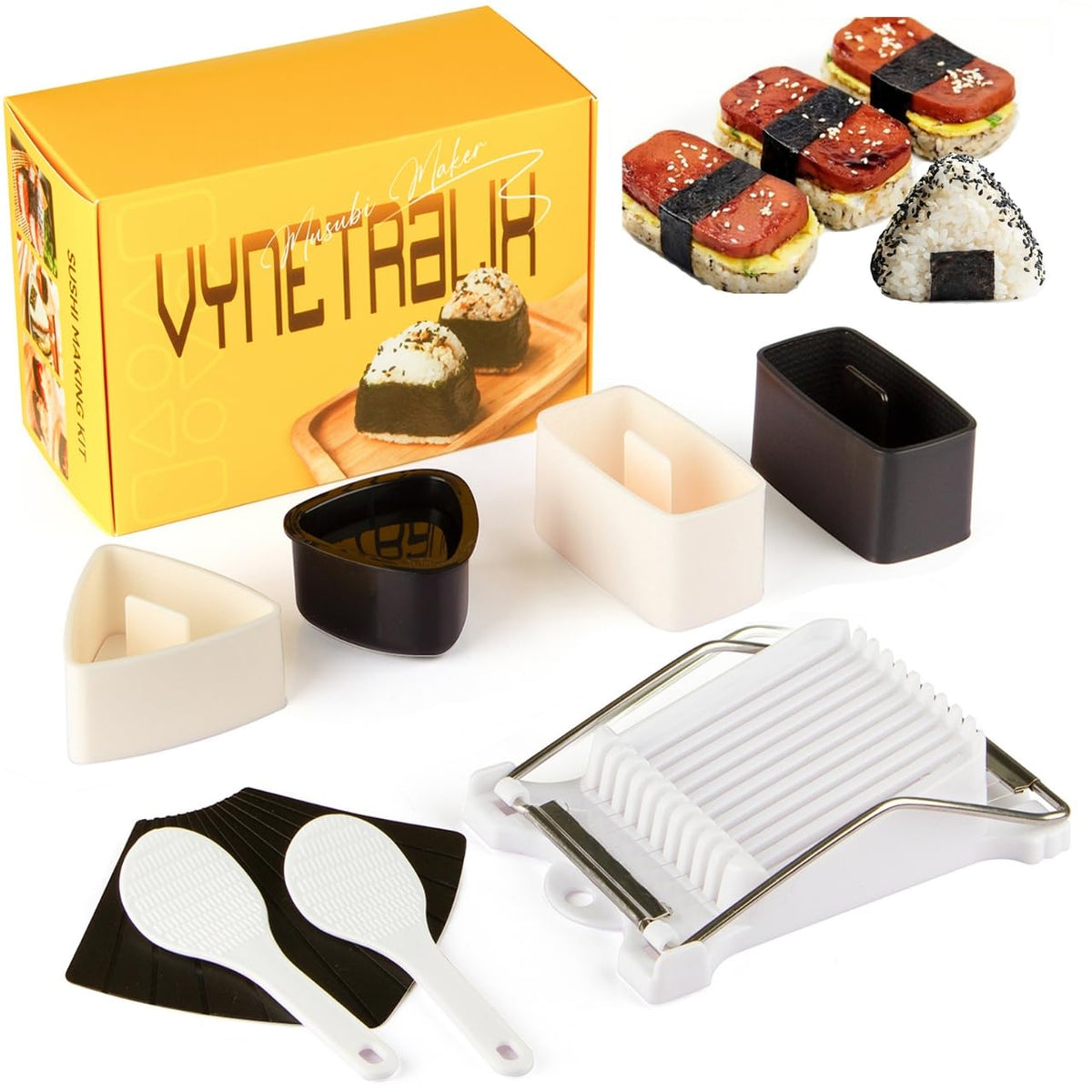Vynetralix Musubi Press Mold Kit with non-stick molds for easy release and neat shapes