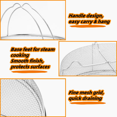 Vziokk stainless steel mesh 2.5mm strainer for even steaming