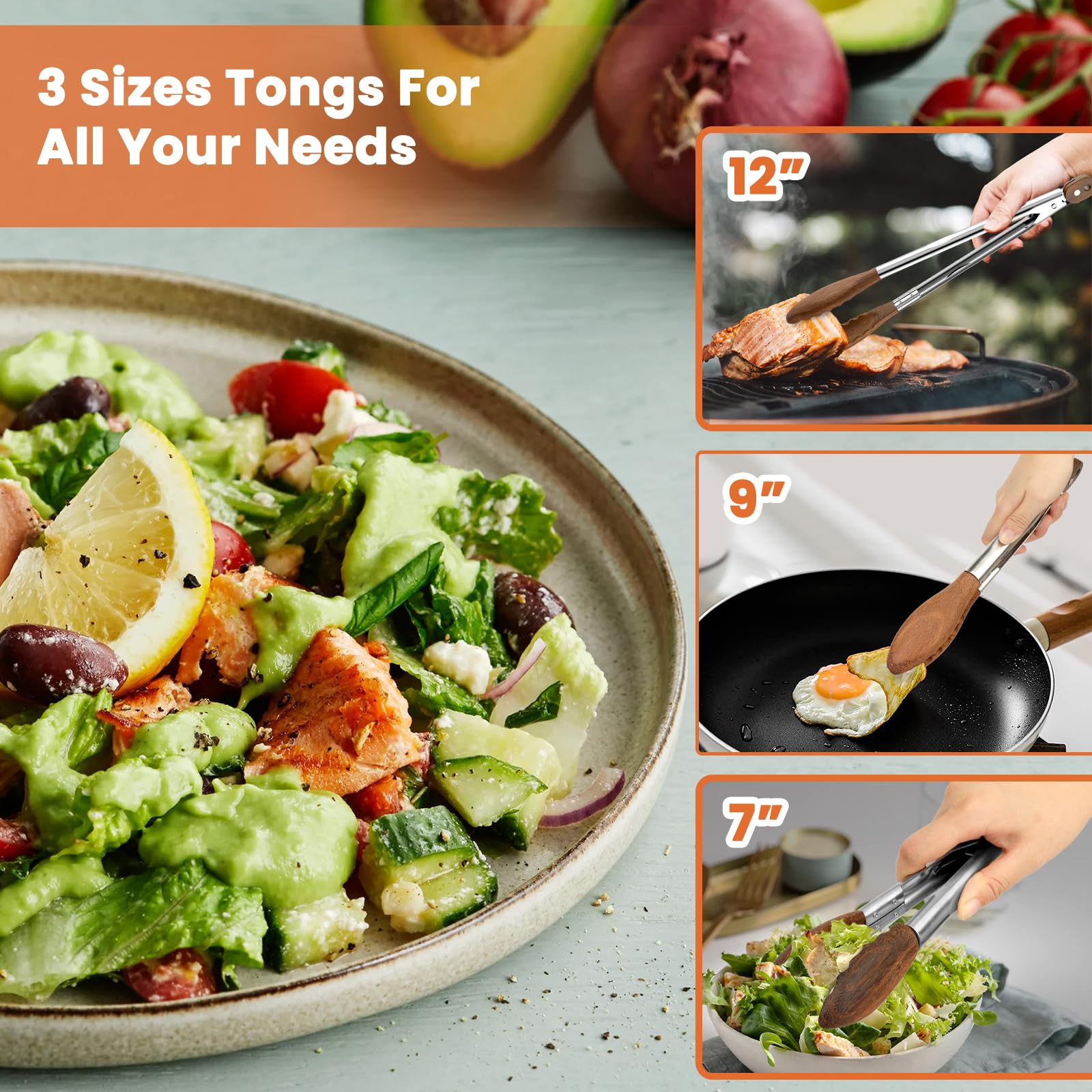 VZZNN wooden tongs elegant countertop presence blends rustic charm and practical utility.