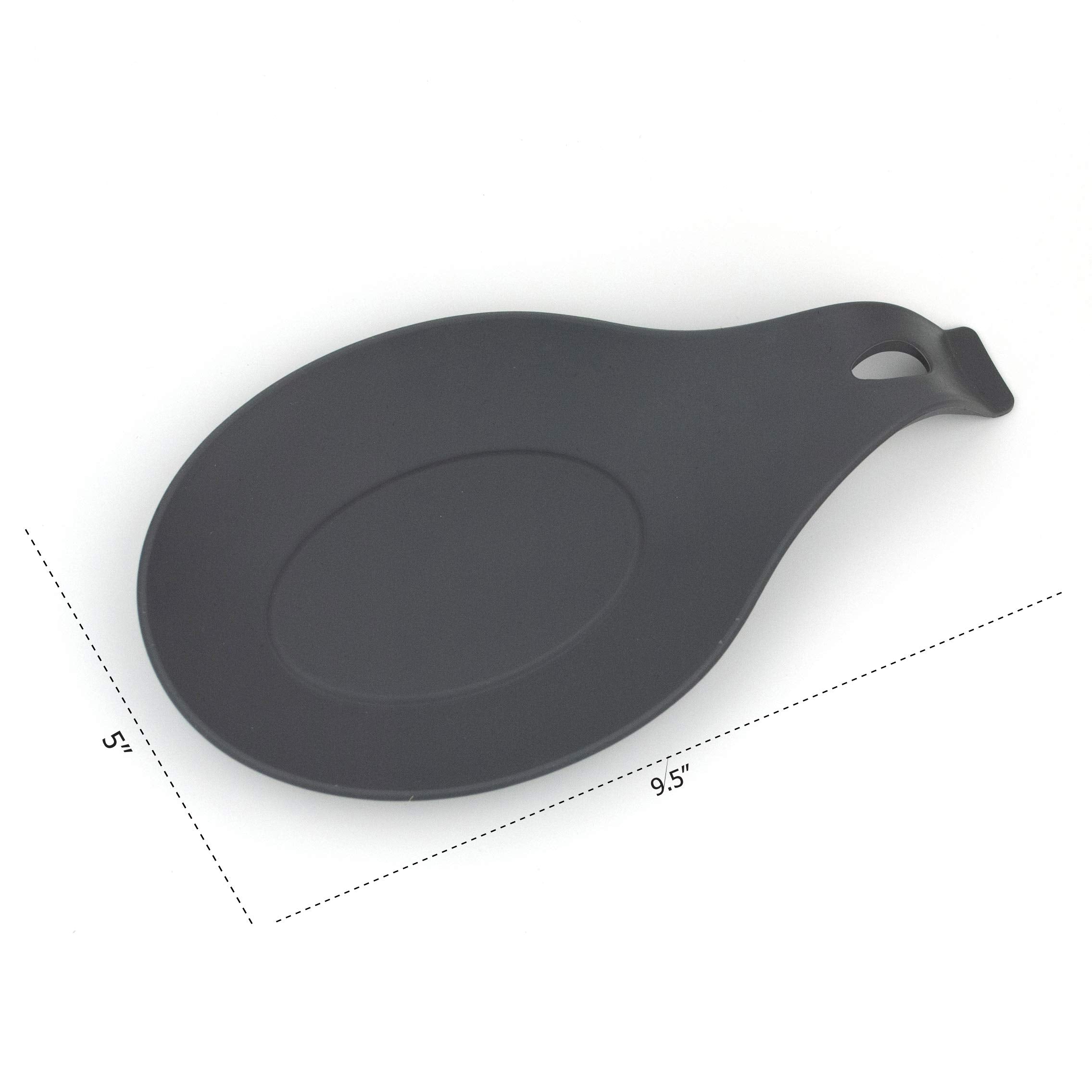 W. INNOVATIONS spoon rest set 3, dark grey, anti-slip surface aids stability.