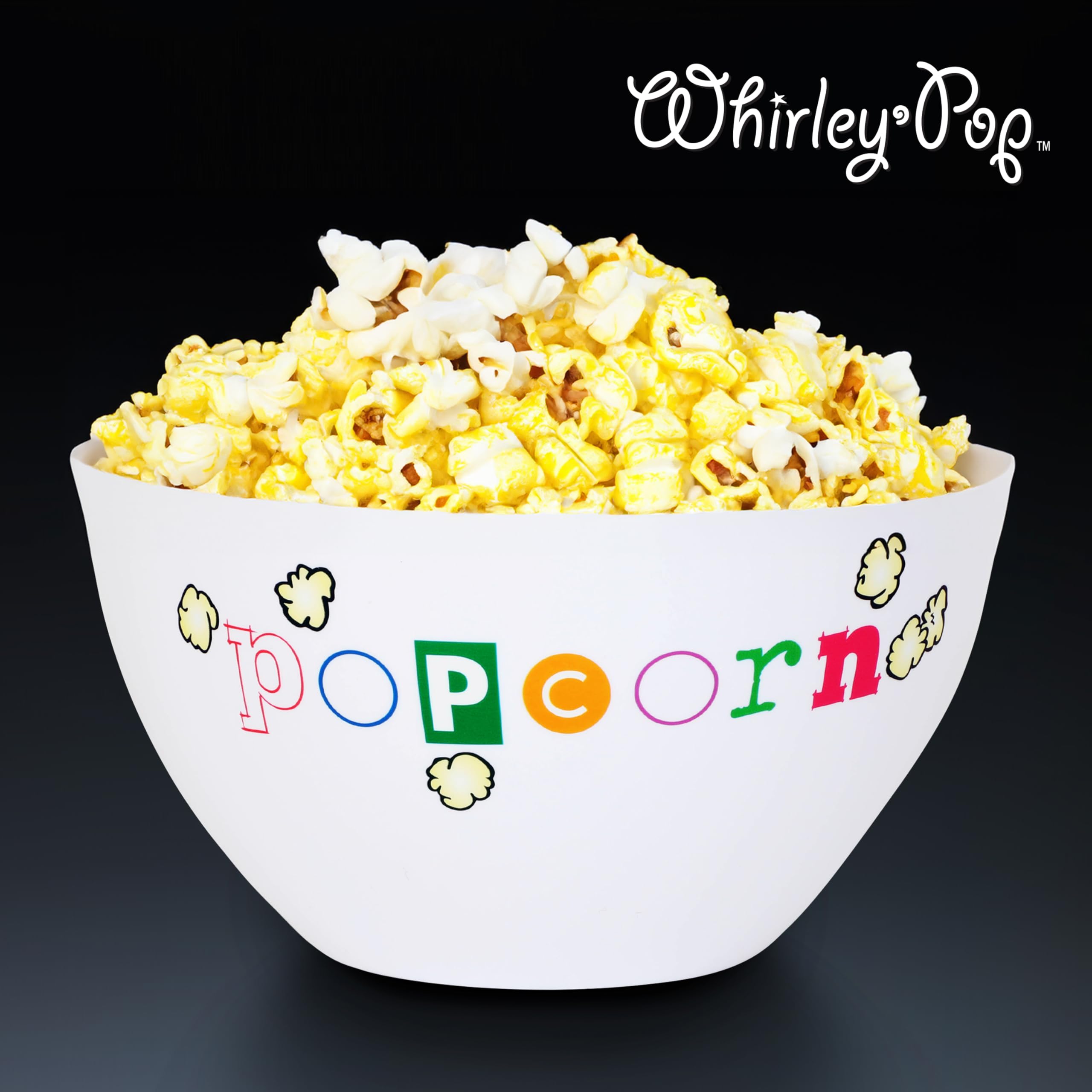 Wabash Valley Farms Popcorn Fun Time Bowl side print showcases colorful design
