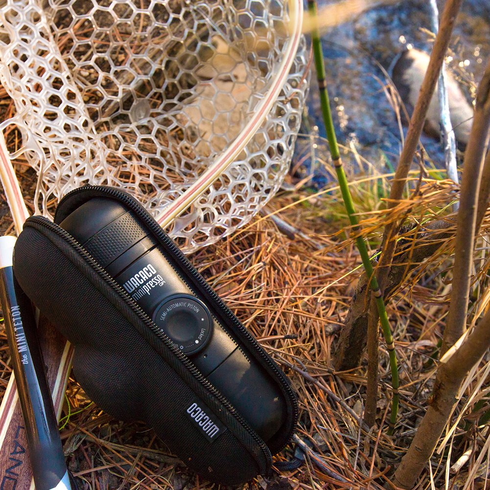 Compact, travel-ready Minipresso Case fits easily in bags and backpacks.