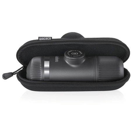 Wacaco Nanopresso L-Case with carabiner clip for clipping to gear.