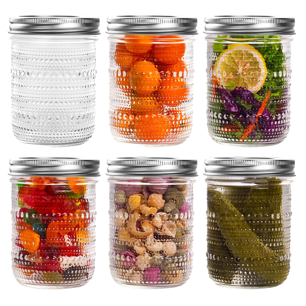 WACOI hobnail texture jar enhances kitchen display and practical storage.