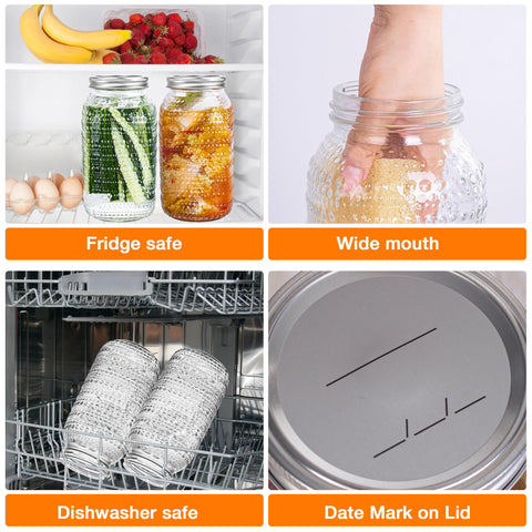 WACOI jars suitable for fermenting, pickling, and storing centerpieces and snacks.