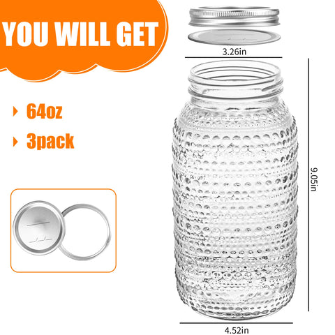WACOI mason jar lid and band provide airtight seal for freshness.