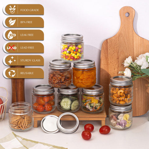 WACOI 8oz mason jar showing dishwasher-safe convenience for quick cleanup