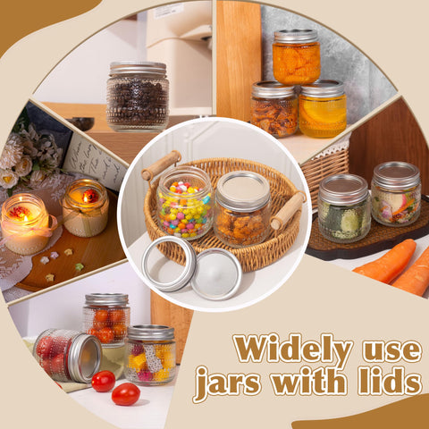 WACOI 12-pack mason jars with lids, ready for crafts and gifts