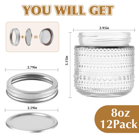 WACOI 8oz jar with split airtight lid for freshness and spill-free storage