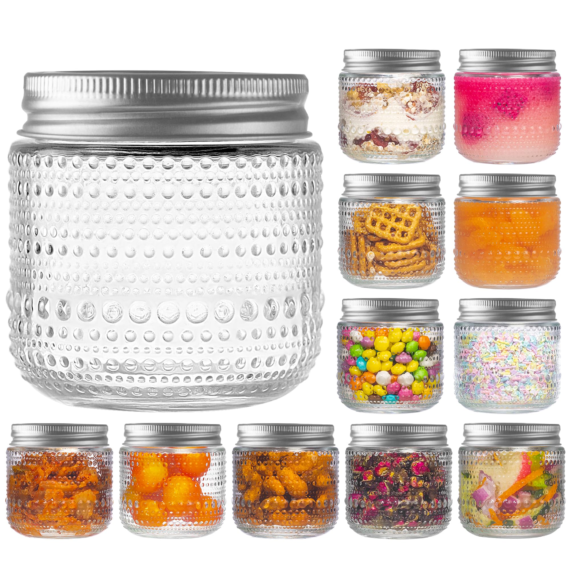 WACOI mason jar with hobnail textured exterior for stylish pantry storage